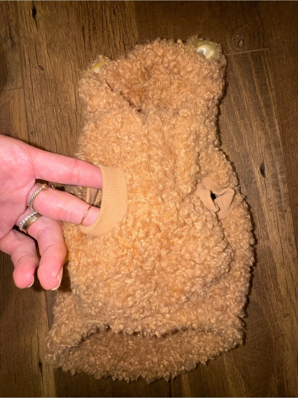 Top Paw Teddy Bear Sherpa Dog Hoodie XS | Brown Fleece Pet Costume Sweater